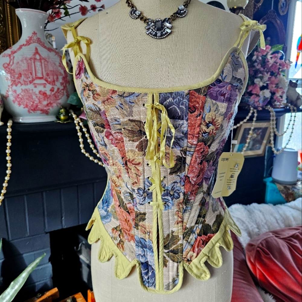 Corset Story historical inspired floral tapestry corset. Size 28